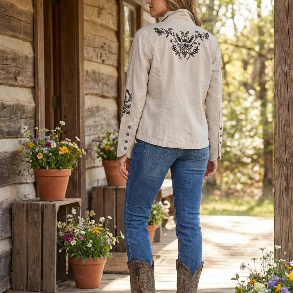 Ladies roper embroidered jacket countrycore boho western